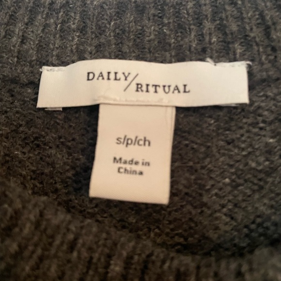 Daily Ritual Charcoal Ribbed Sweater - Picture 3 of 3